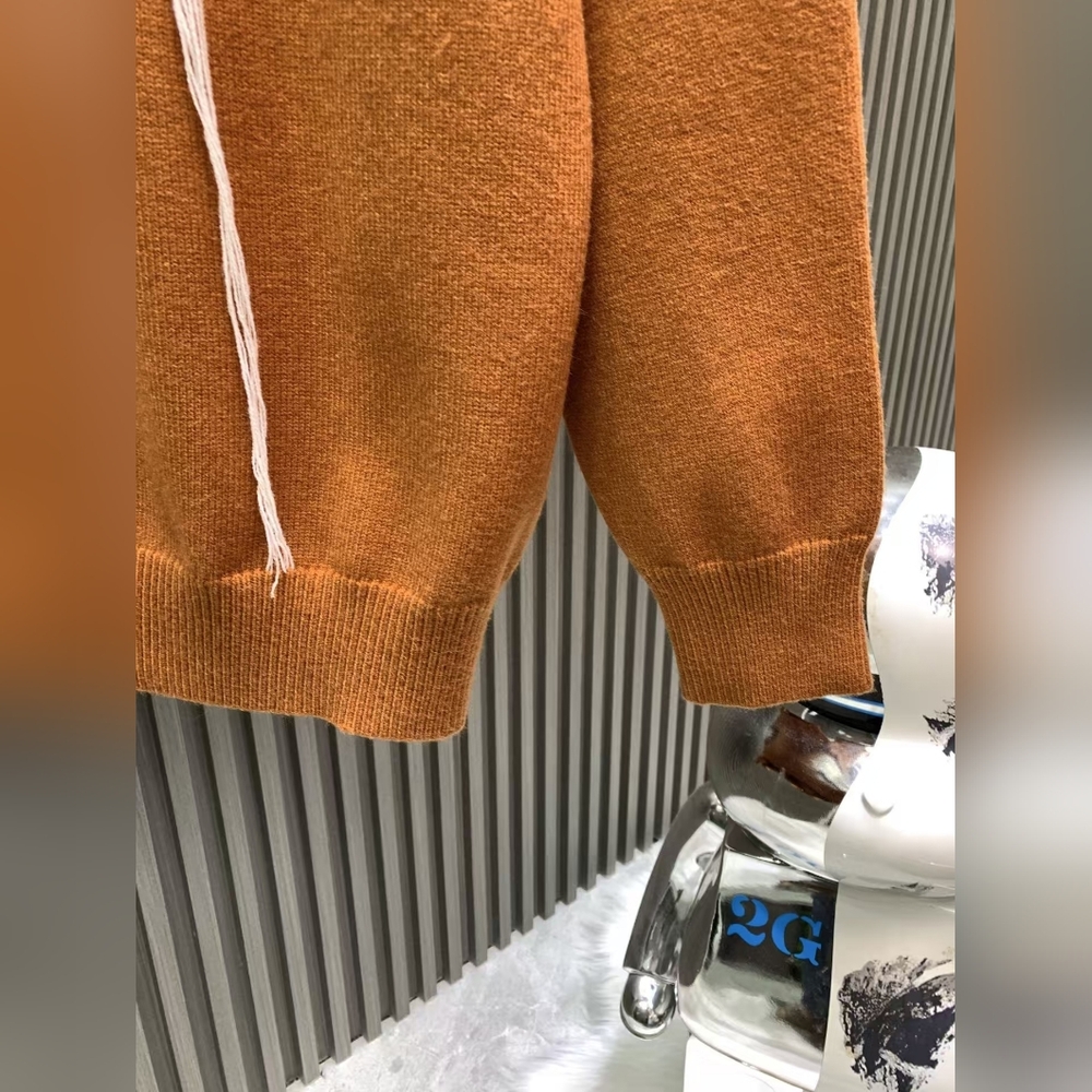 Fendi Orange Crew Neck Logo Letter Knit Sweater - Picture 8 of 10